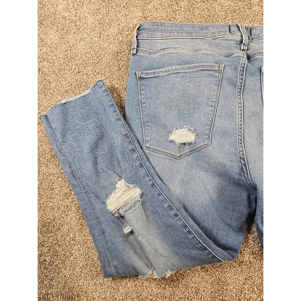 Abercrombie & Fitch Simone High Rise Ankle Distressed Jeans Blue 32 14R - Picture 8 of 15